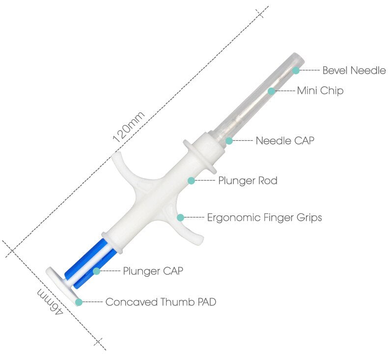 Fish Microchip Biochemical Glass Transponder 1.25*7mm Smart Chip RFID with Applicator Set X5 Birds Pet Small Animal Id Tags