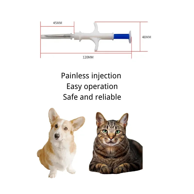 ISO 11784/11785 RFID Microchip Kit (100-Piece Set) - 2.12/1.4/1.25mm Sterile Implants for Small Animals and Birds