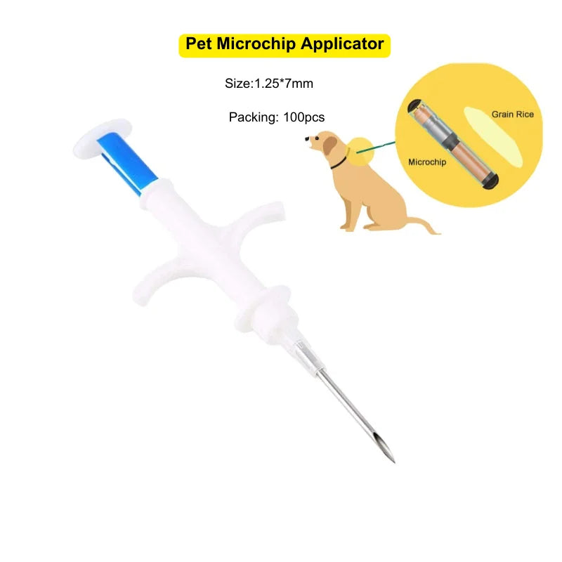 100-Pack Smart IC/ID Card Fish Tag and Pet Microchip with Applicator for Farm Management