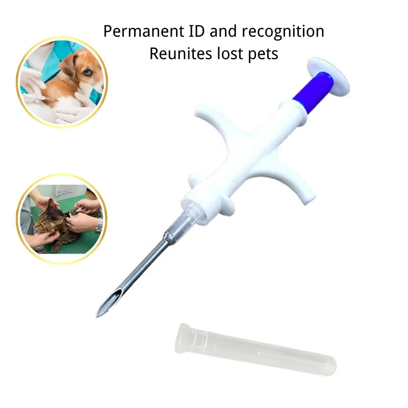 ISO-Compliant RFID Pet Microchip 5-Pack - 2.12x12/1.4x8/1.25x7mm Bioglass Implants w/ Preloaded Syringes for Dogs/Cats