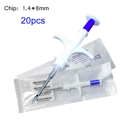 20pcs Glass Transponder 1.4*8mm Capsule Dog Chip Cat Microchip Veterinary Syringe with Needle for Pet Arowana Identification