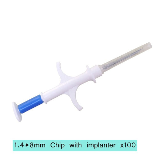 Animal Rfid Microchip Injection Arowana Identification Tags Pet Tracking Chip Implant 1.4*8mm Glass Microchip Syringe Kit X100